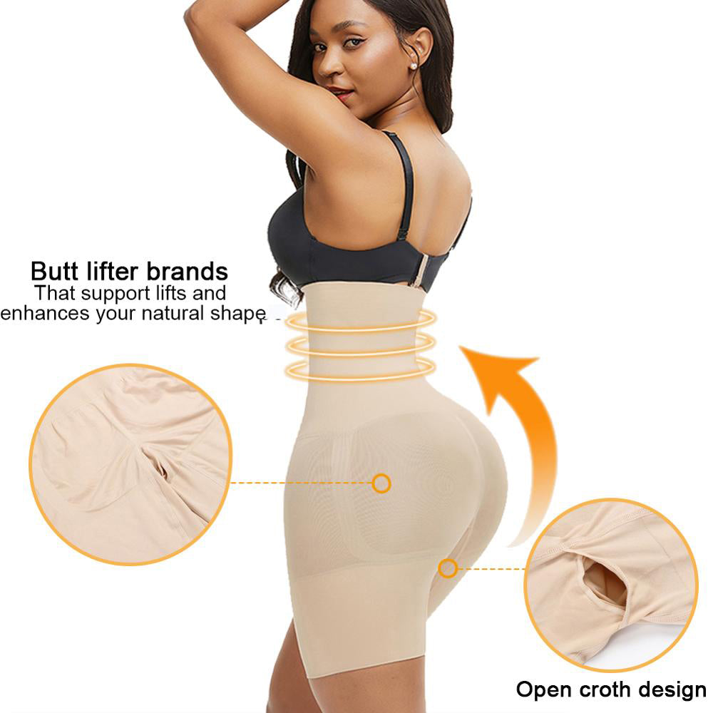 CtriLady Women's Shapewear Butt Lifter Waist Trainer Tummy Control Slim  Bodysuit Full Body Shaper Underbust Corset Thigh Open Bust(Black X-Large) 