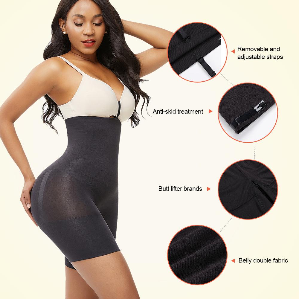 Buy Swee Spark High Waist And Full Thigh Shaper For Women - Black online
