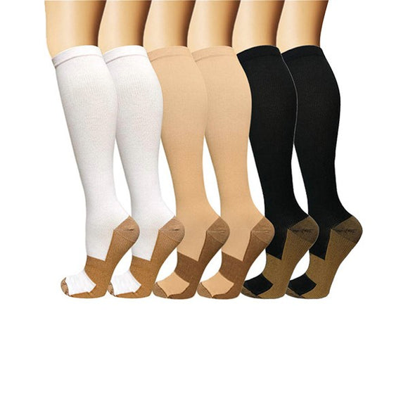 4 Pairs Compression Pantyhose 20-30mmHg Graduated Compression