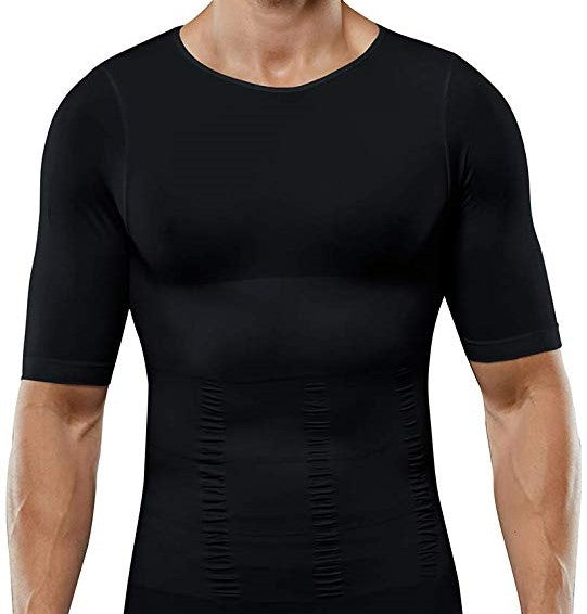 OmniBrace Men's Body Slimming Short Sleeve Compression T-Shirt